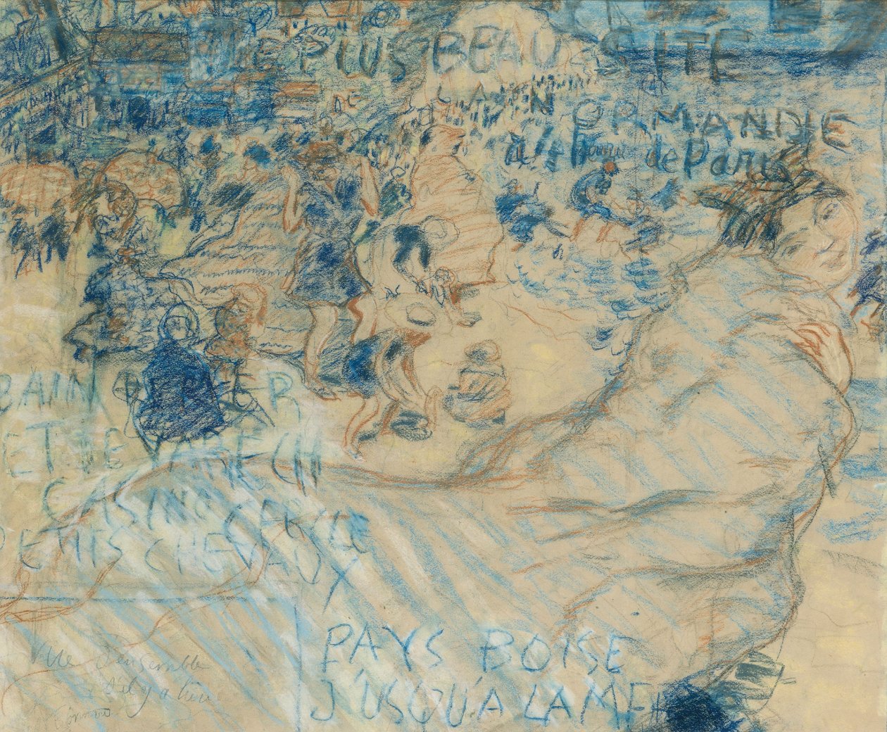 Estância balnear na Normandia, c.1897-98 (pastel sobre cartão) de Pierre Bonnard