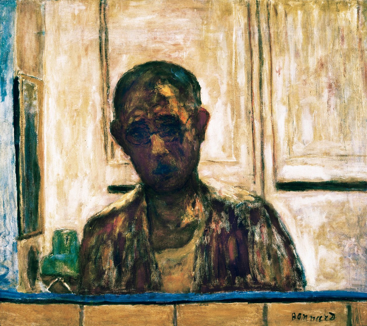 Auto-retrato num espelho de barbear de Pierre Bonnard