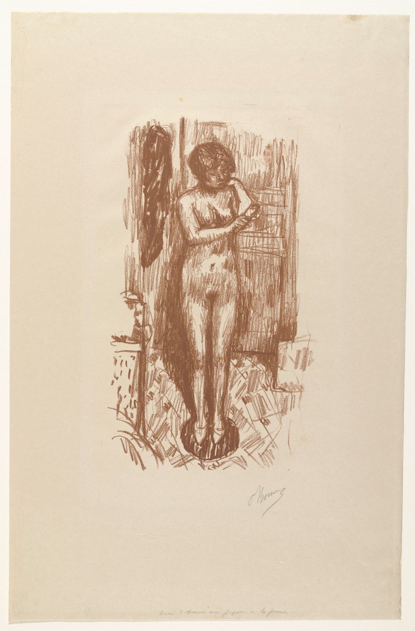 Mulher nua em pé se lava Étude de Nu de Pierre Bonnard