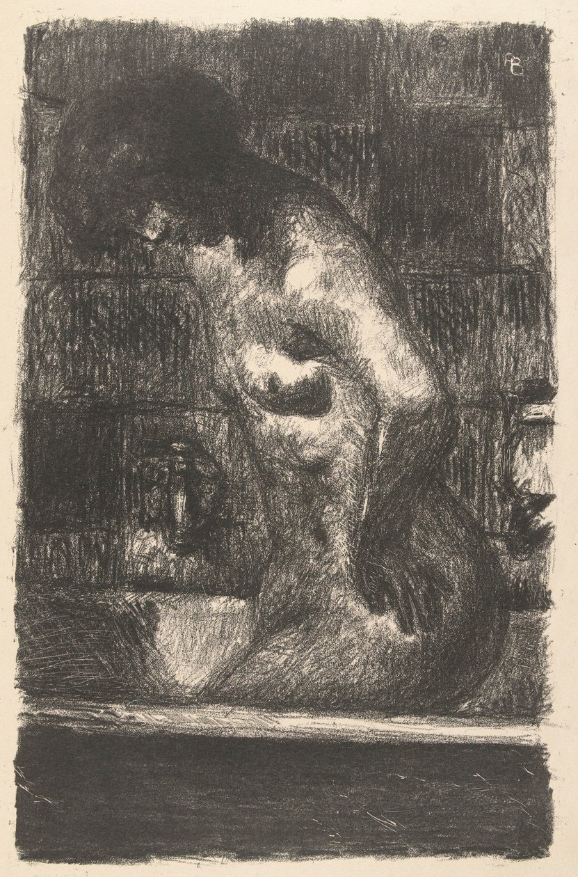 Mulheres nuas em pé lavam-se no banho
Femme debout dans sa baignoire de Pierre Bonnard