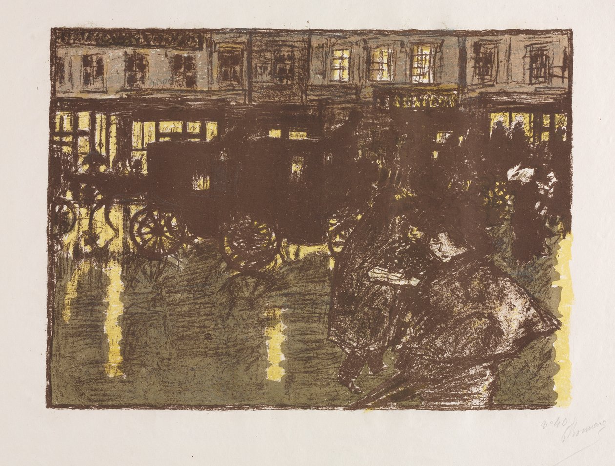 Rua à noite na chuva de Pierre Bonnard