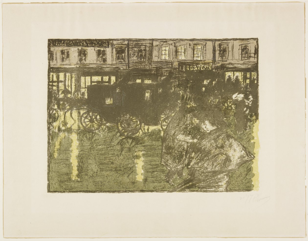 Street at Night in the Rain, c. 1896-1897 (publicado em 1899) de Pierre Bonnard