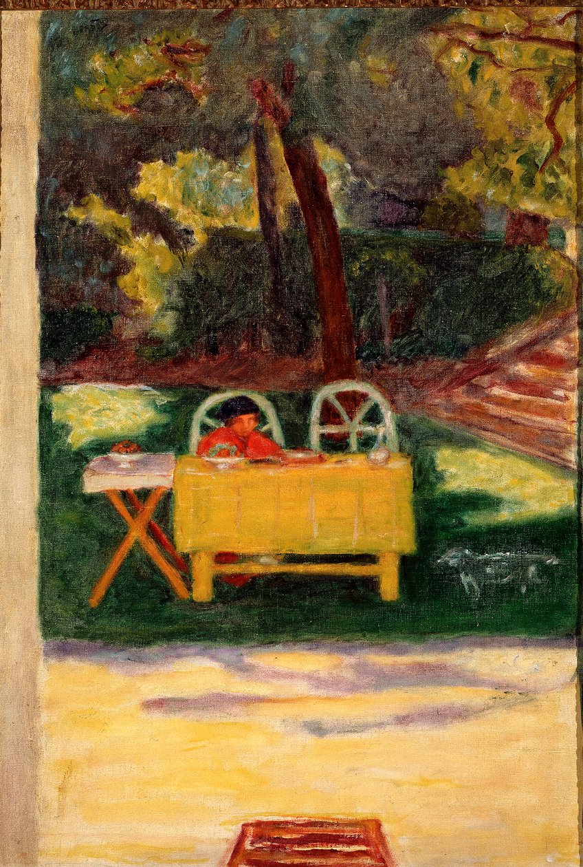Degustação no jardim. Pintura de Pierre Bonnard (1867-1947), por volta de 1910. Óleo sobre tela, Sol: 65x44cm Milão, Colecção privada de Pierre Bonnard