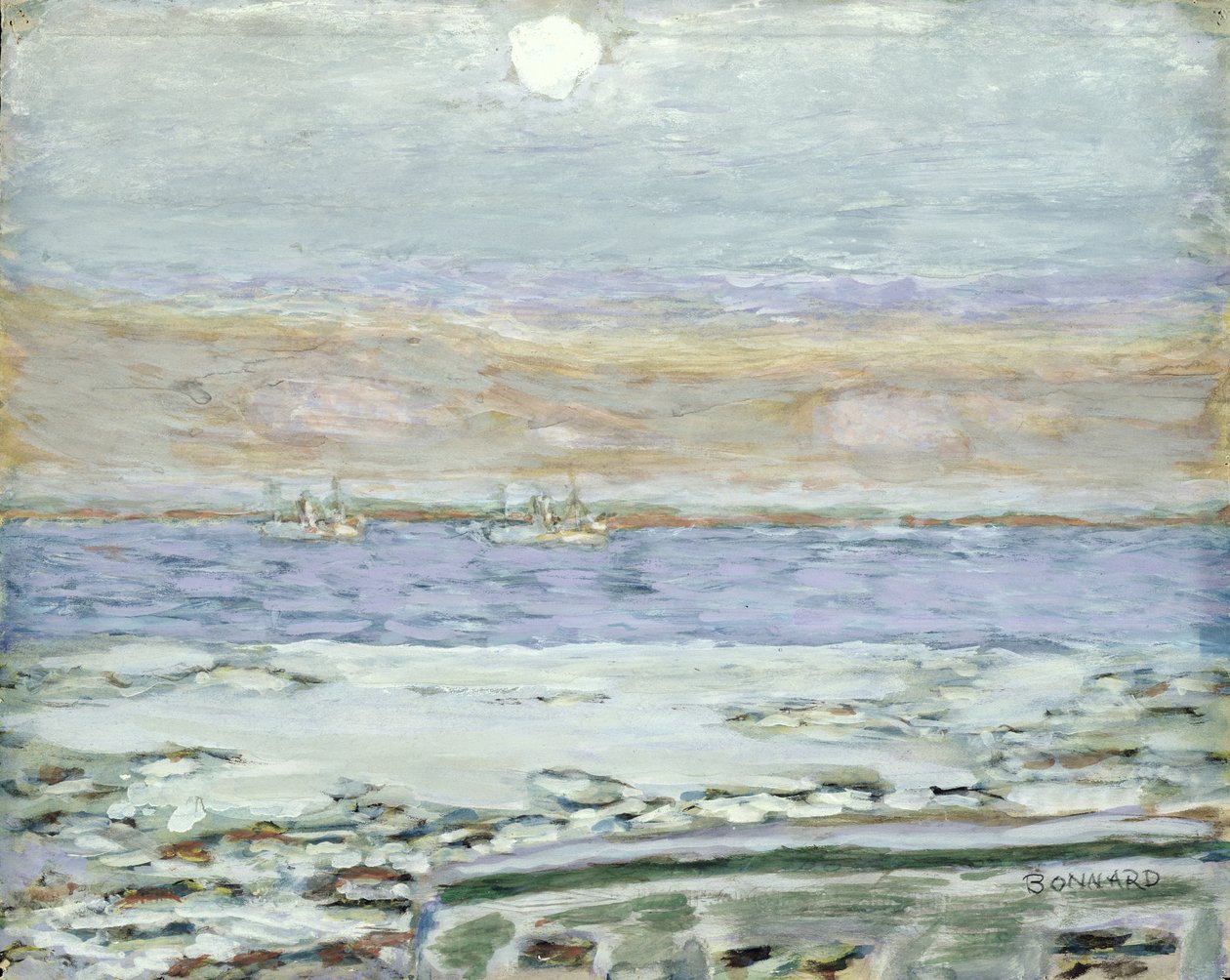 A Baía de Cannes, 1930-33 (guache e wc no papel) de Pierre Bonnard