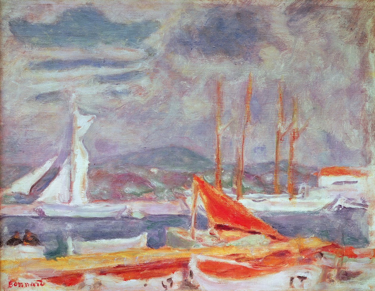 O porto em St. Tropez, c.1914 de Pierre Bonnard