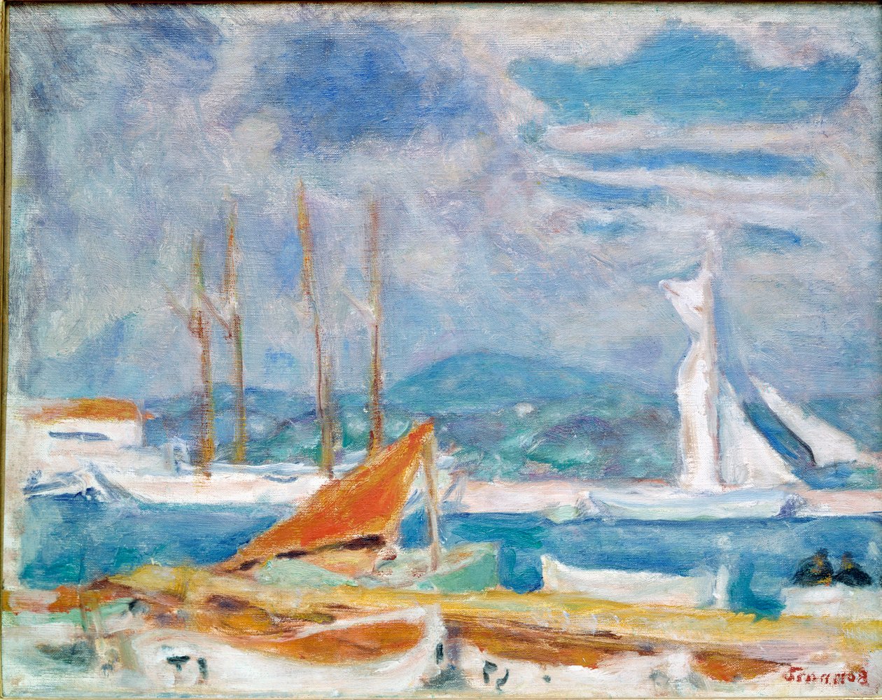 O Porto de Saint Tropez Pintura de Pierre Bonnard (1867-1947) 1914 Saint-Tropez, Musee de l