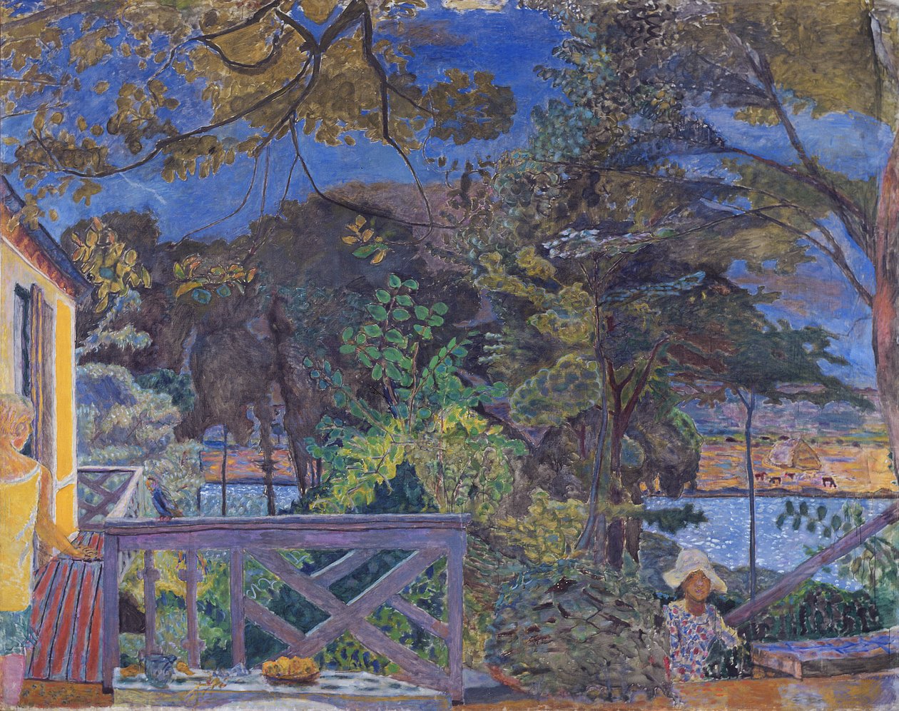 O terraço em Vernon, 1928 de Pierre Bonnard