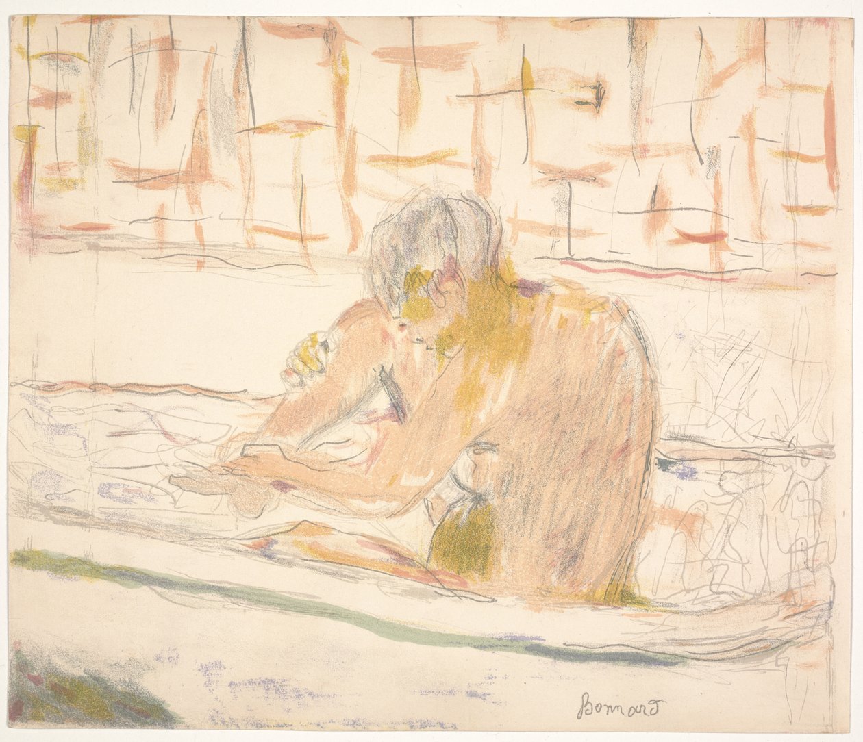 Mulher sentada no seu banho (Femme assise dans sa baignoire) de Pierre Bonnard