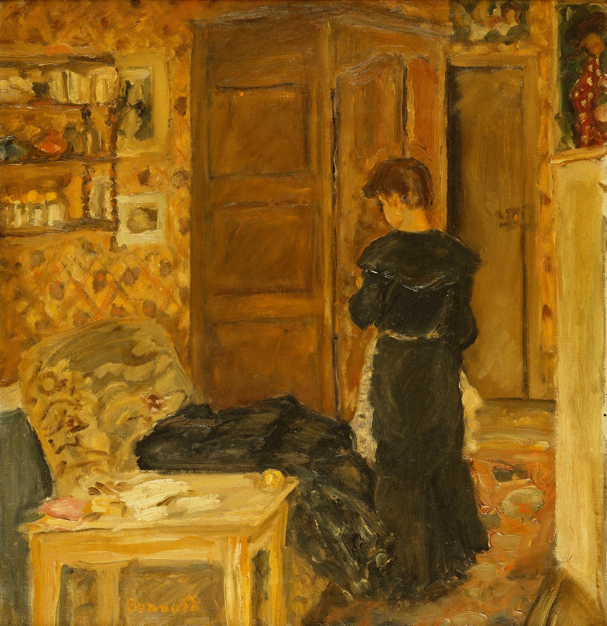 Mulher em um Interior; Femme a l&39;Interieur, c. 1907-10 (óleo sobre tela) de Pierre Bonnard
