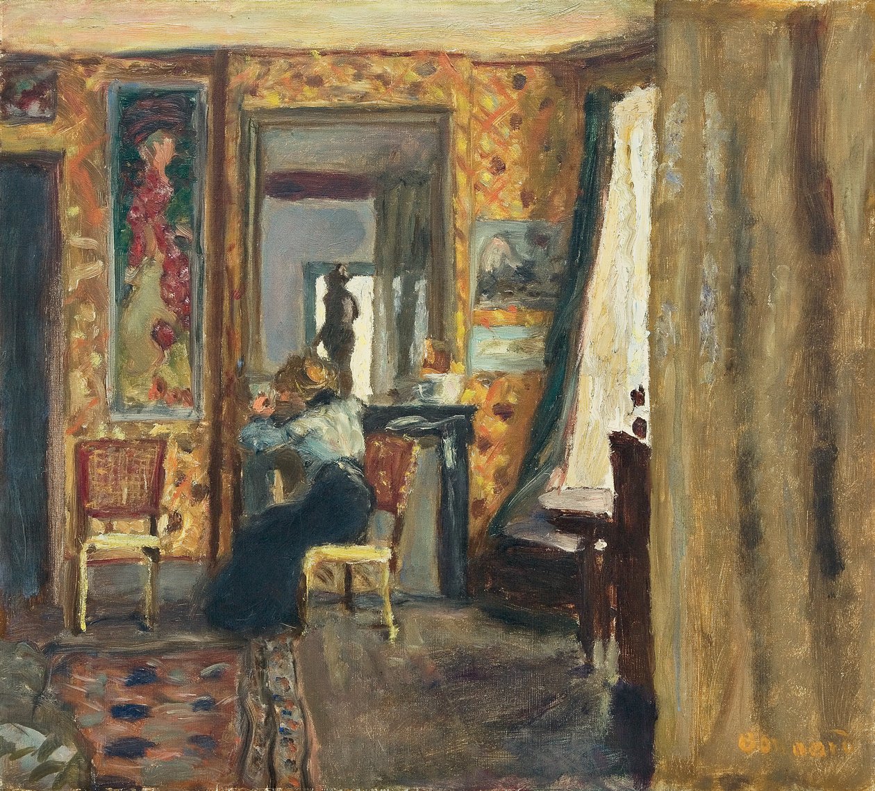 Mulher em um Interior; Woman in an Interior, c.1908 (óleo sobre tela) de Pierre Bonnard