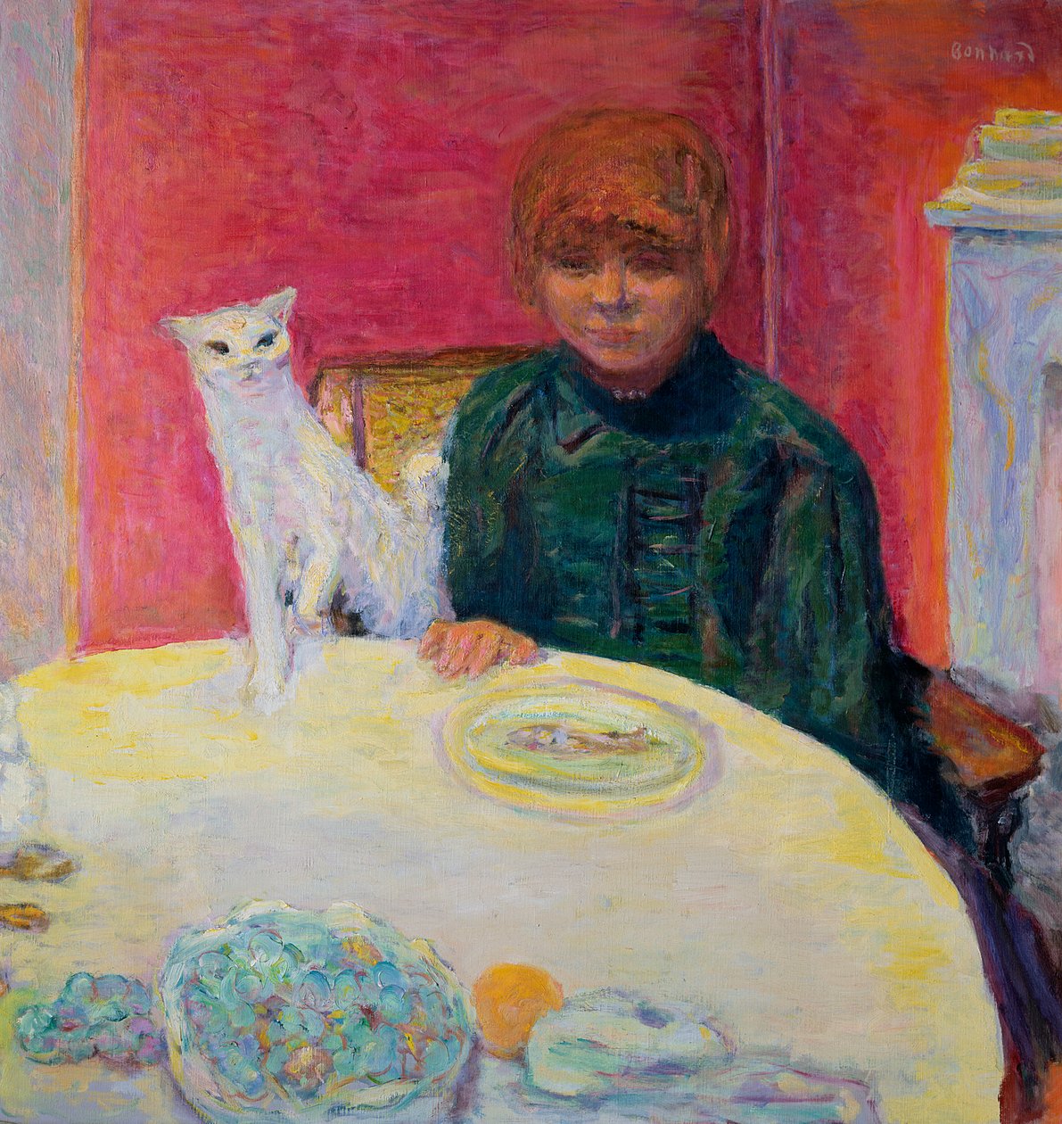 Mulher com um gato de 1912 de Pierre Bonnard