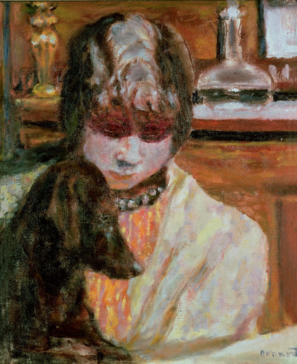 Mulher com um cachorro, c.1913 de Pierre Bonnard