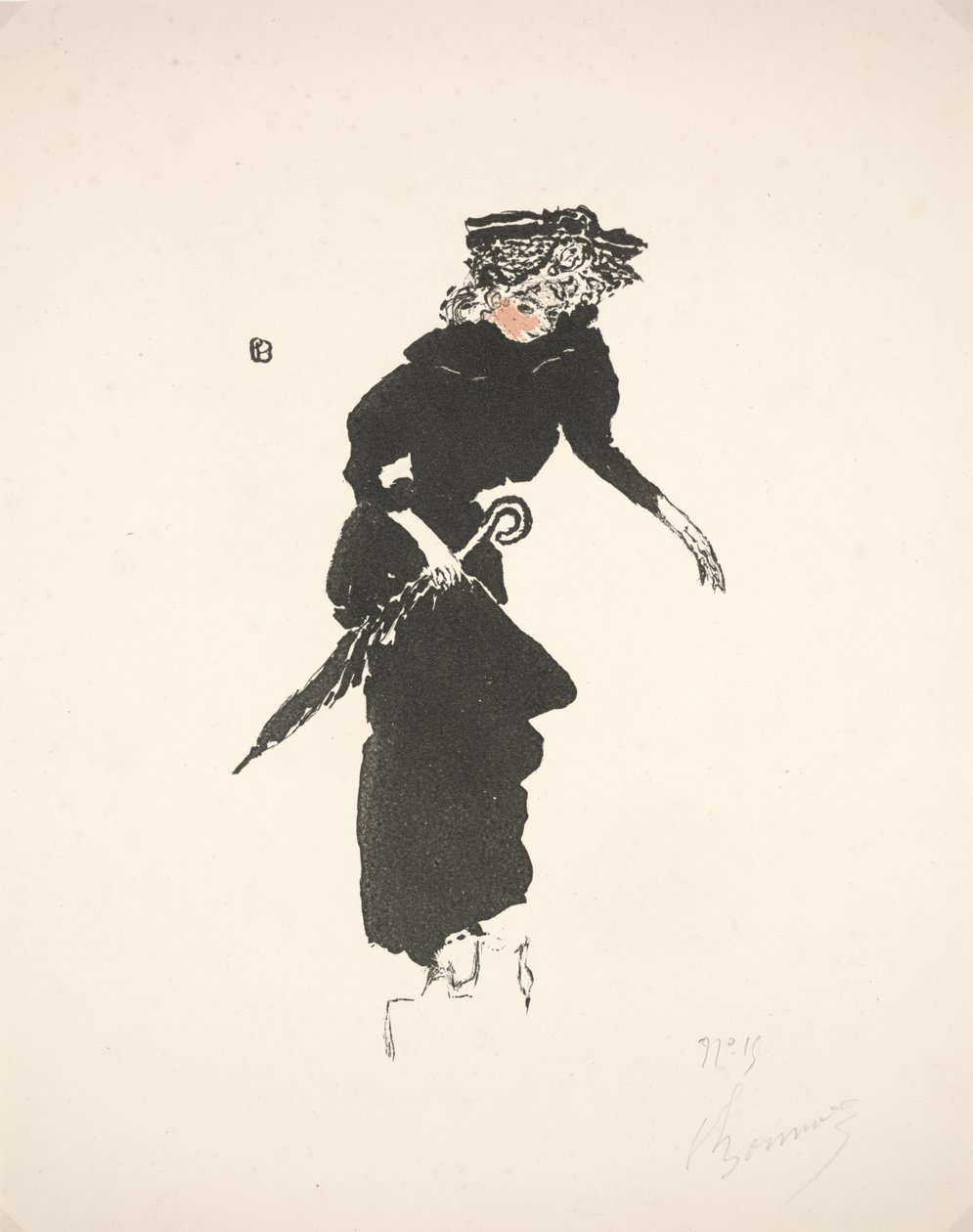 Mulher com guarda-chuva (Femme au parapluie) de Pierre Bonnard
