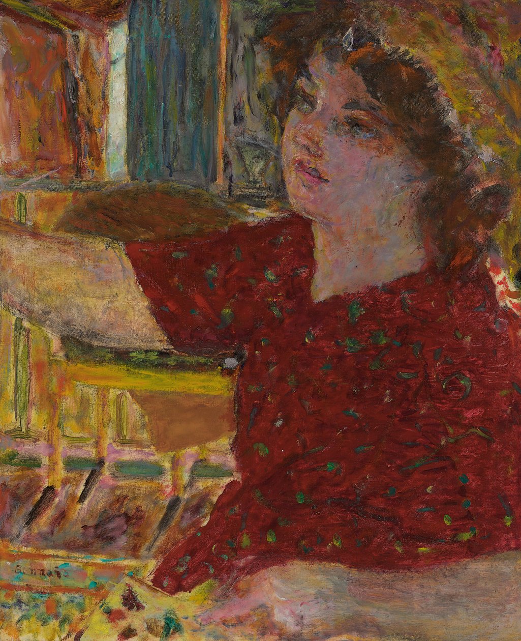 Pintura da jovem mulher; Pintura de Mulher Jovem de Pierre Bonnard