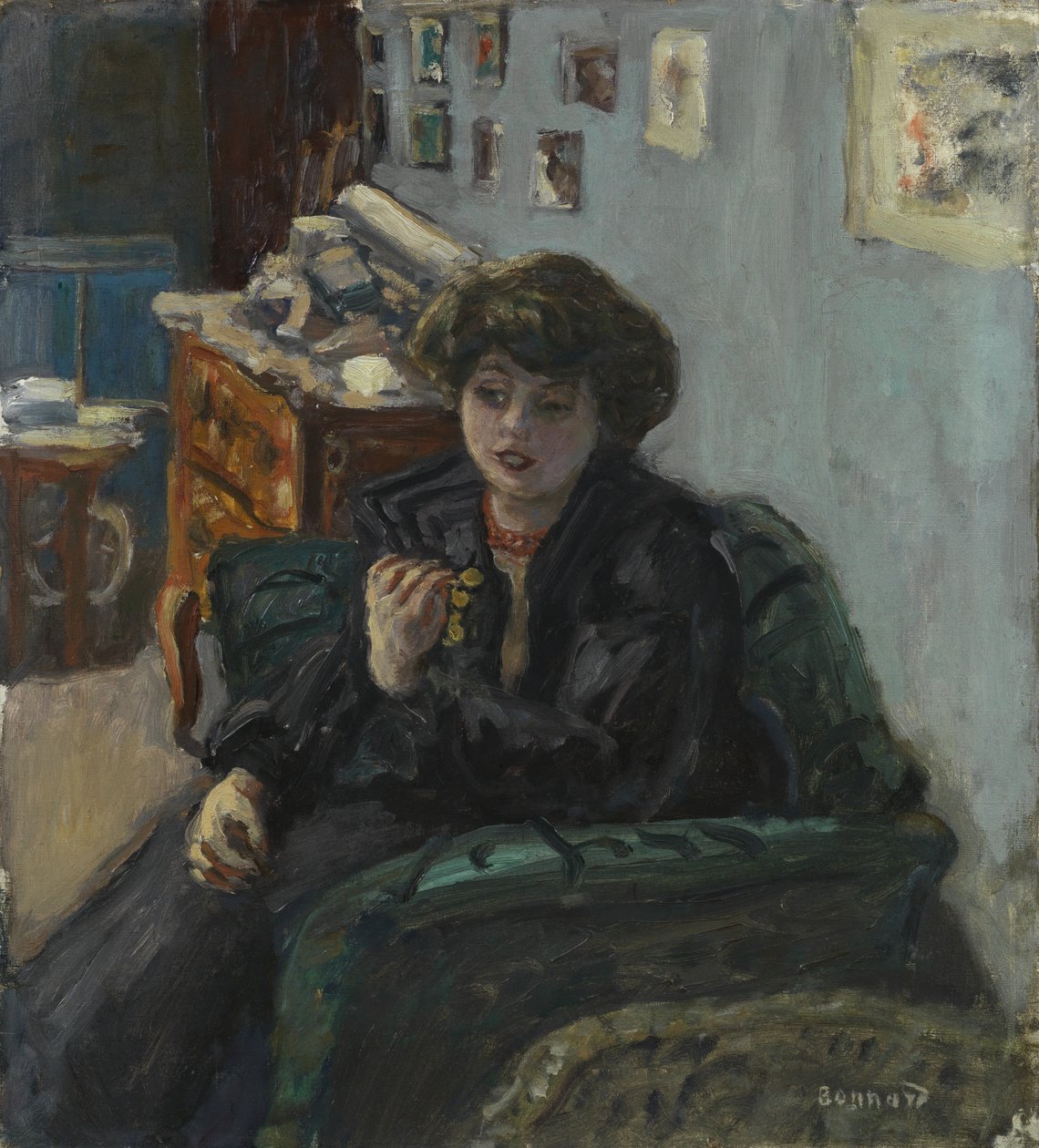 Young Woman in an Interior, c.1906 (óleo sobre tela) de Pierre Bonnard