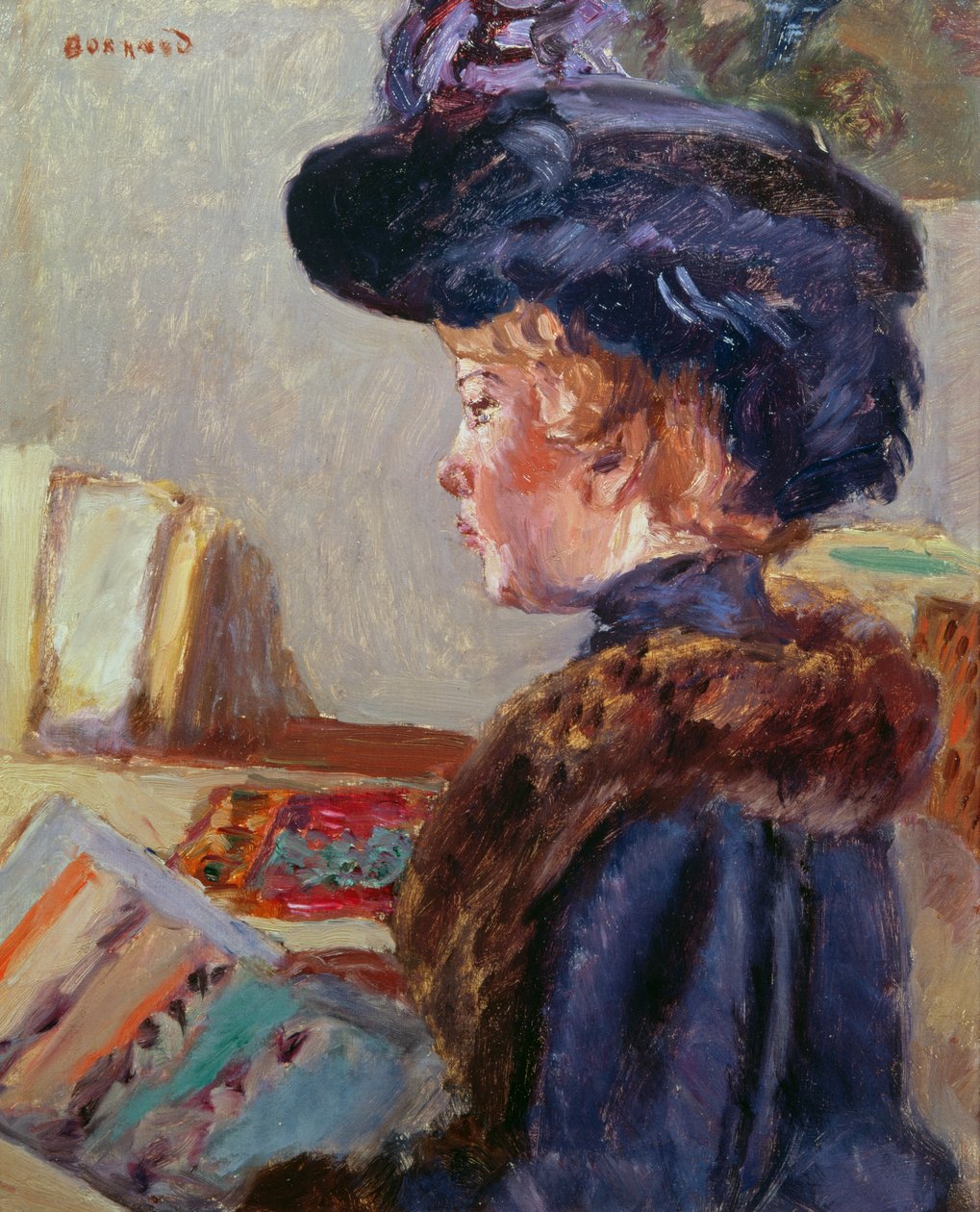 Jovem mulher imprimindo de Pierre Bonnard
