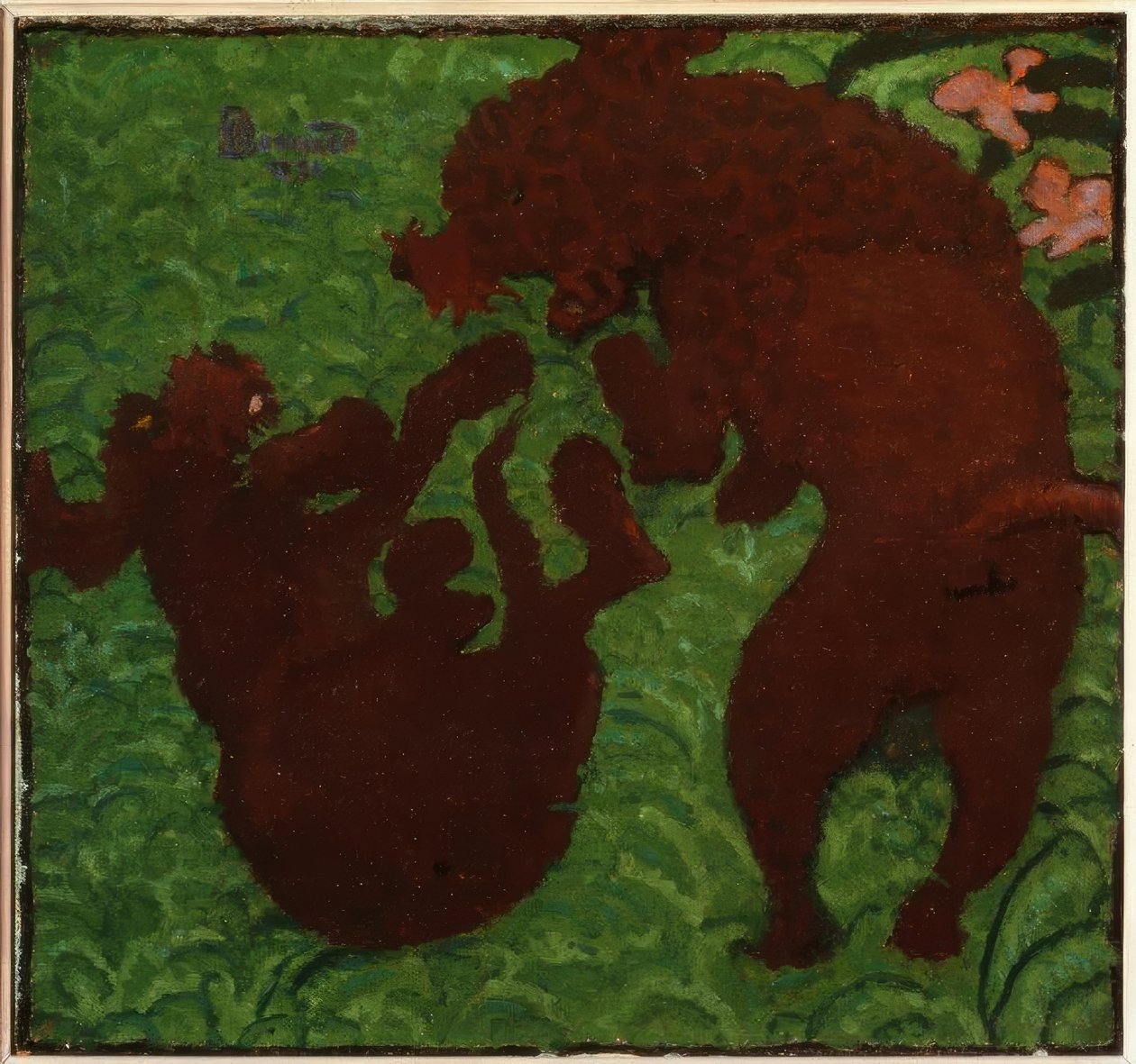 Dois cachorros brincando de Pierre Bonnard