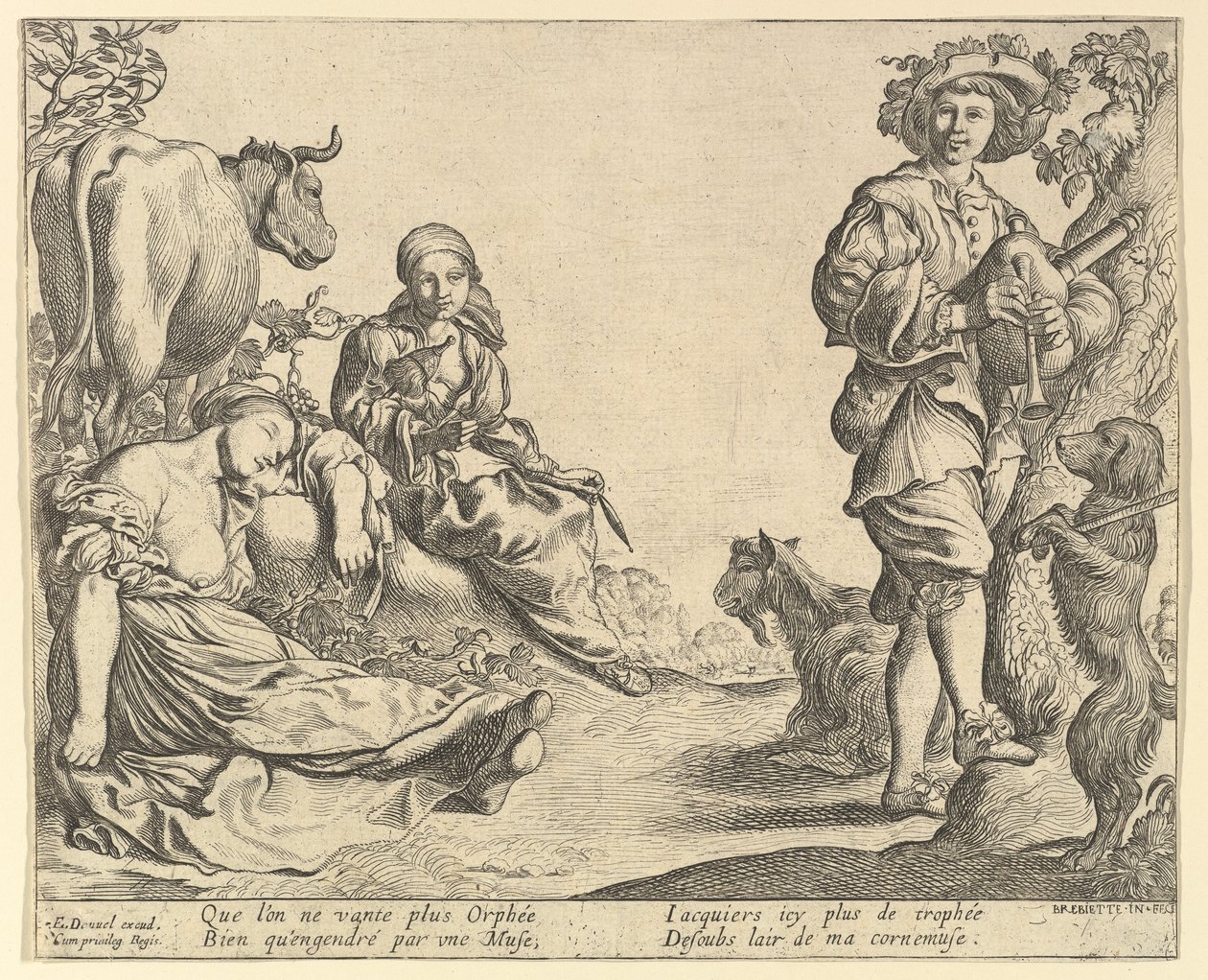 Tocador de gaita de foles, 1610-50. de Pierre Brebiette
