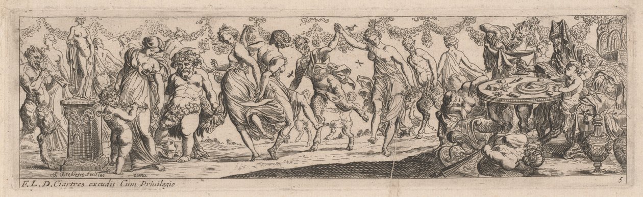 Ninfas e Sátiros Dançantes de Pierre Brebiette