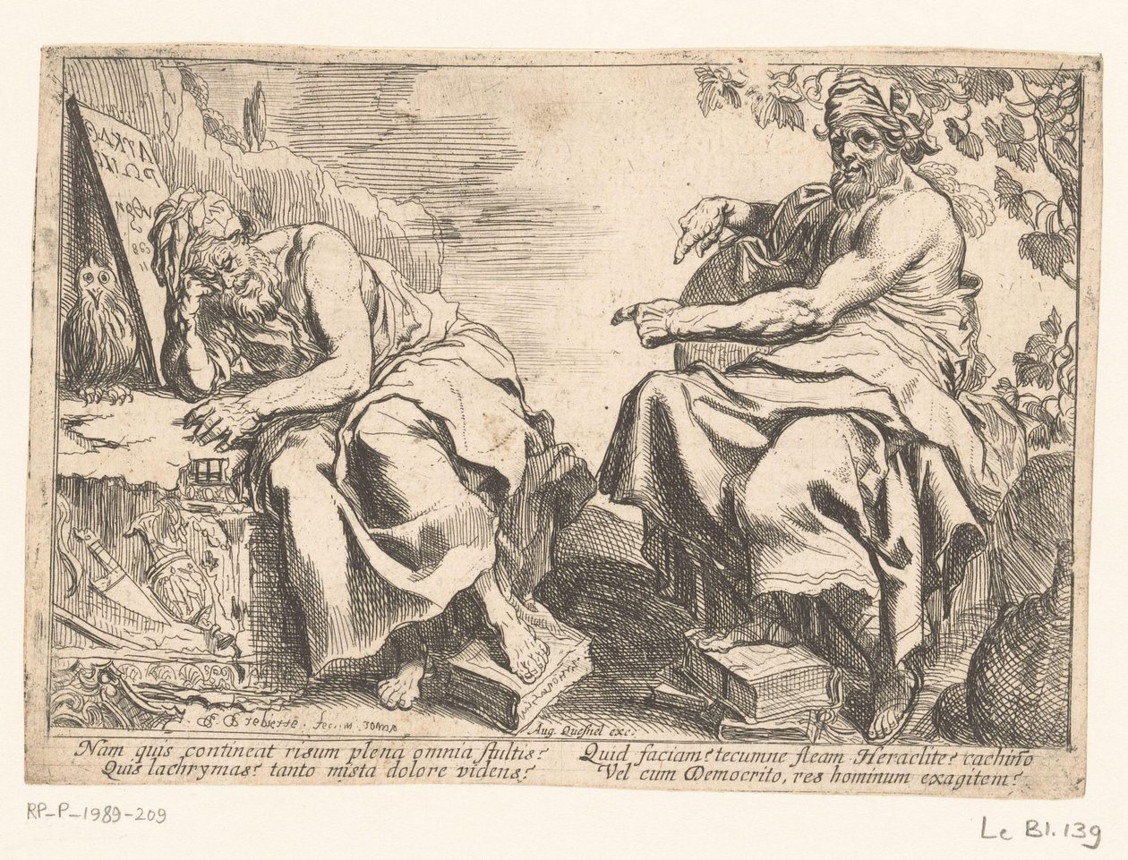 Heraclito e Demócrito de Pierre Brebiette