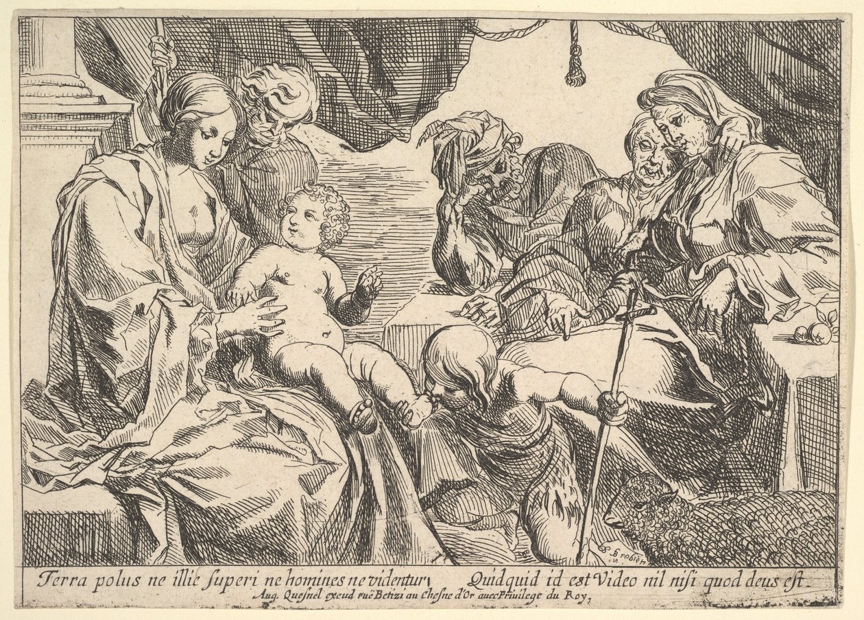 Sagrada Família com Santos, 1610-42. de Pierre Brebiette