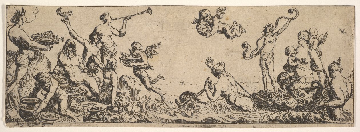 Netuno e Anfitrite, 1615-42. de Pierre Brebiette