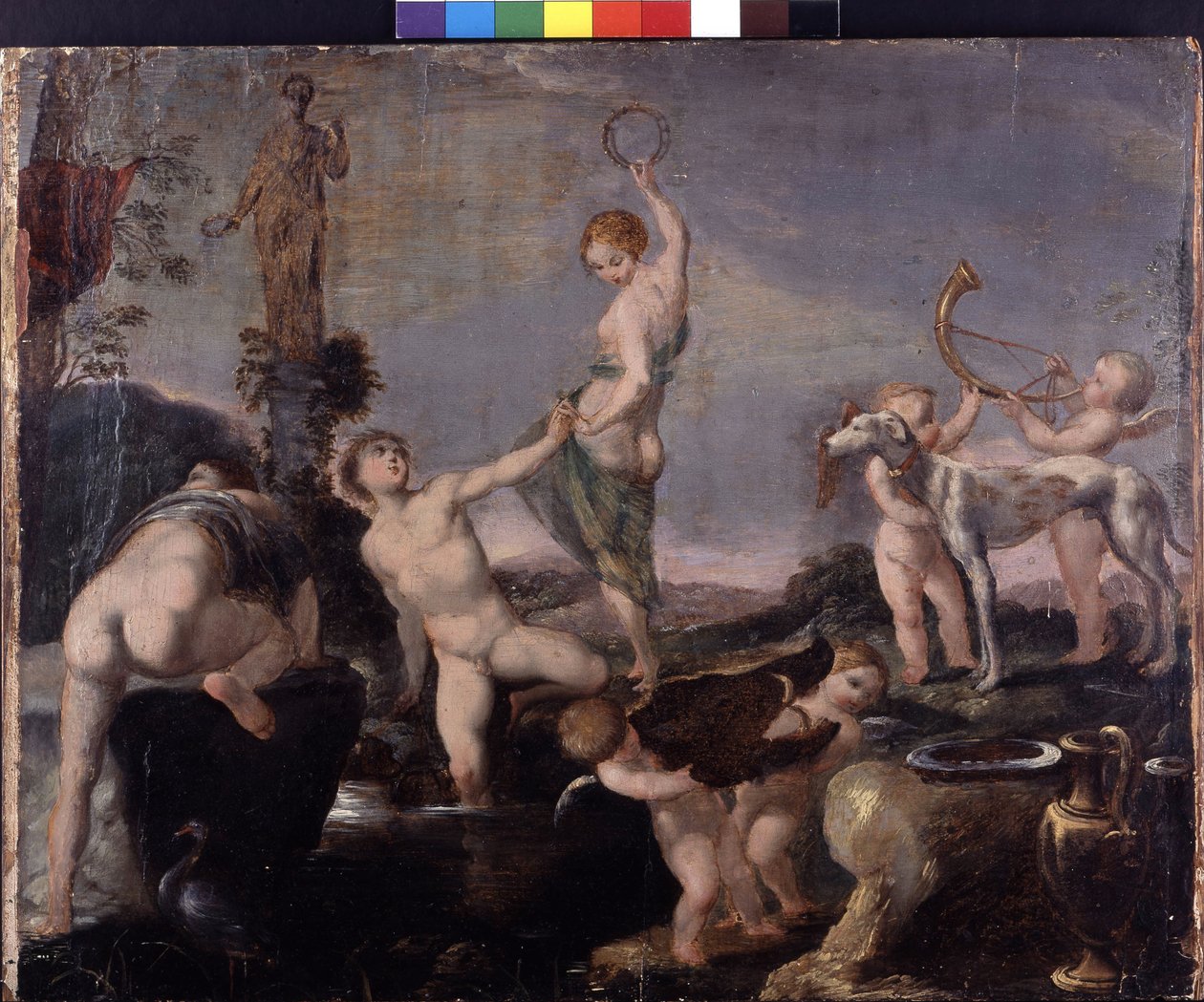 A caça de Meleagra com o javali - pintura de Pierre Brebiette