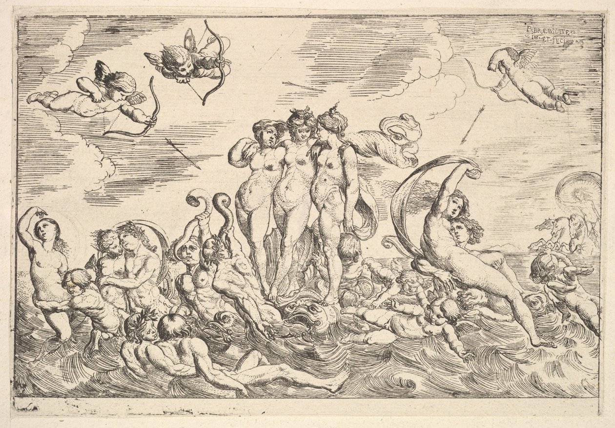 Triunfo de Galatea, 1610-42. de Pierre Brebiette