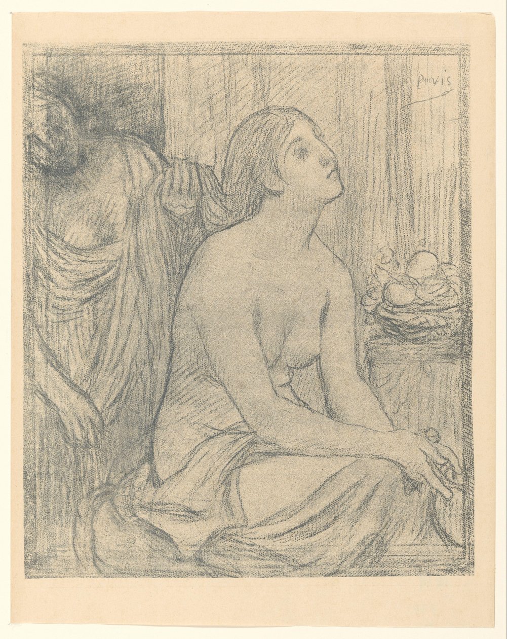 Mulher para a sua casa de banho de Pierre Cécile Puvis de Chavannes