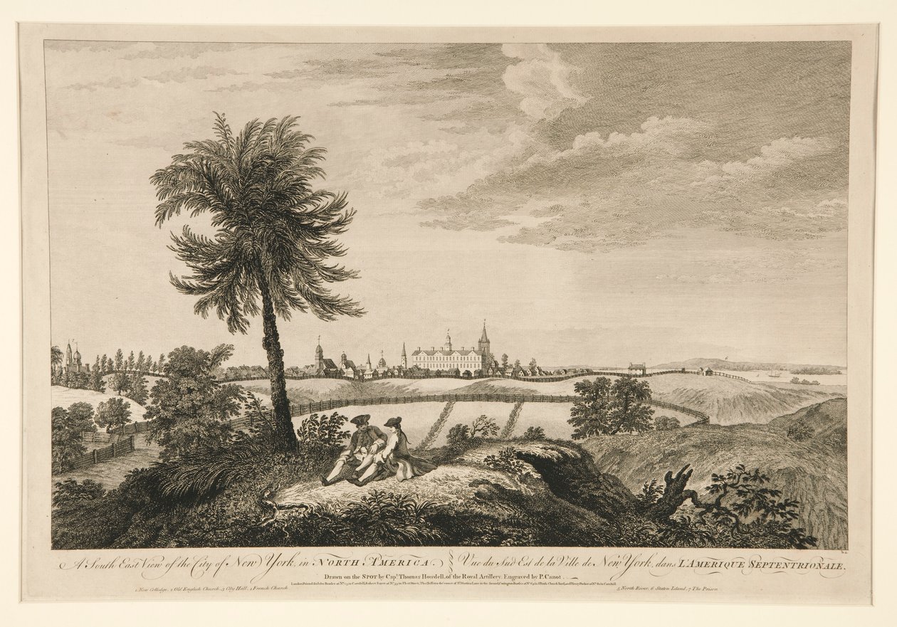 Uma Vista do Sudeste da Cidade de Nova Iorque, na América do Norte de Pierre Charles Canot