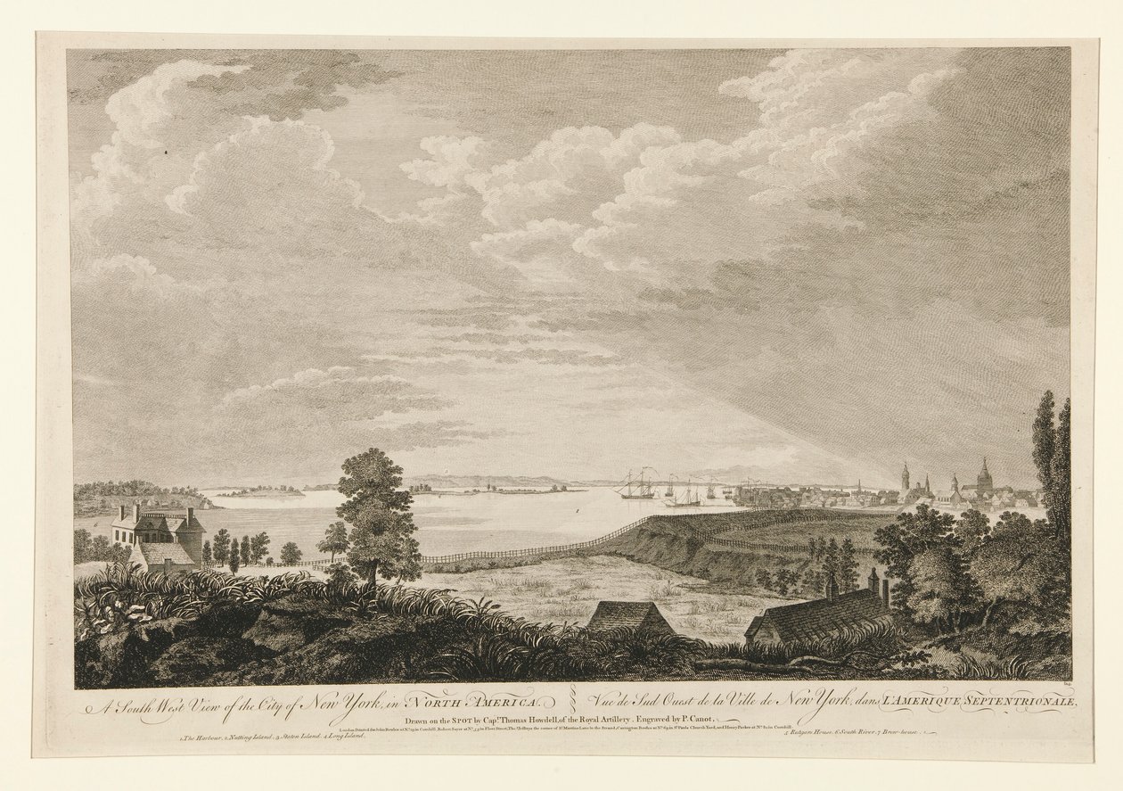 Uma Vista do Sudoeste da Cidade de Nova Iorque de Pierre Charles Canot