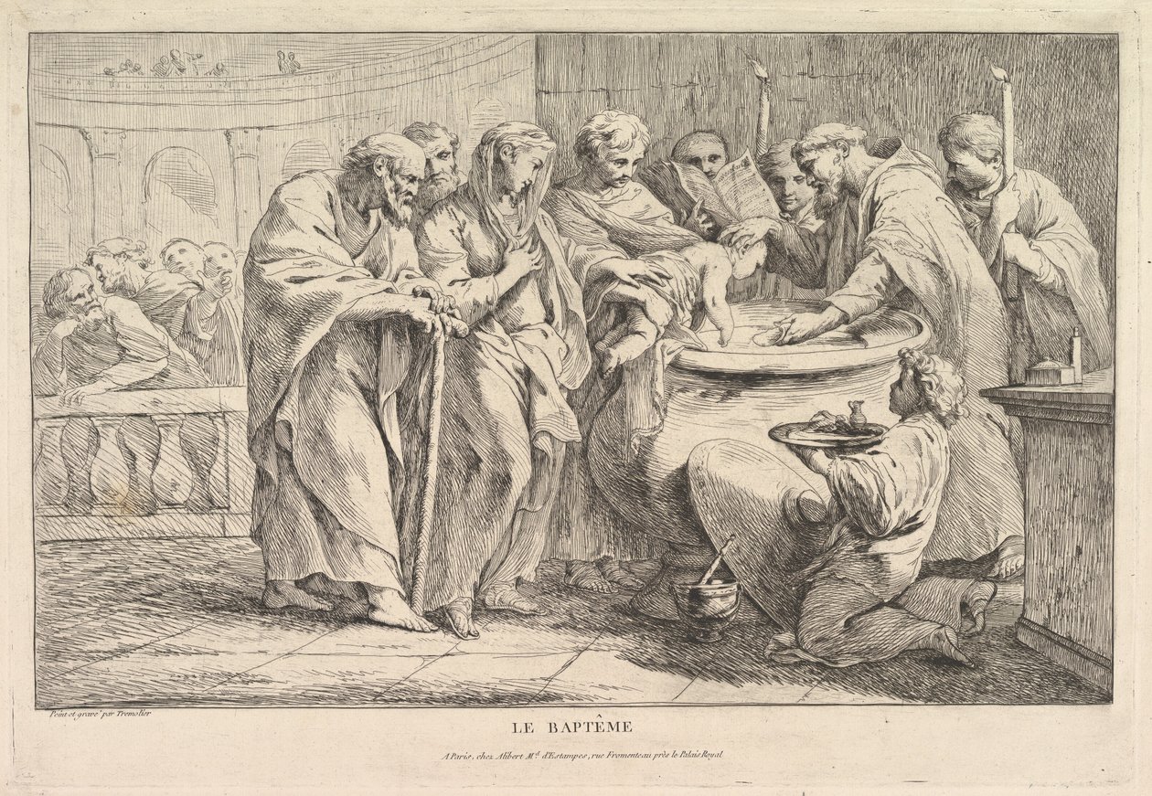 O Batismo, c. 1734. de Pierre Charles Tremolieres