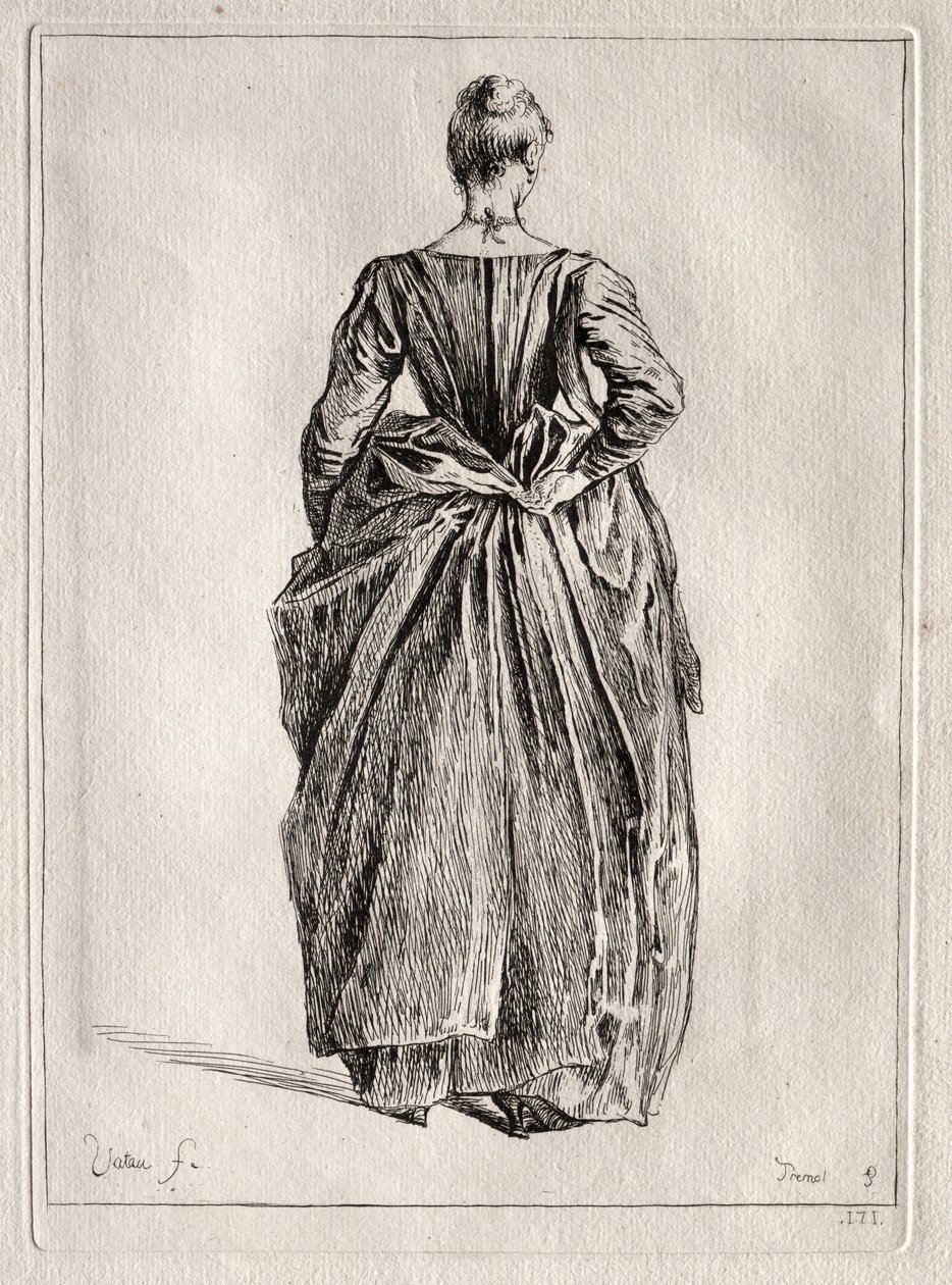 Estudo de uma mulher de costas. de Pierre Charles Trémolière