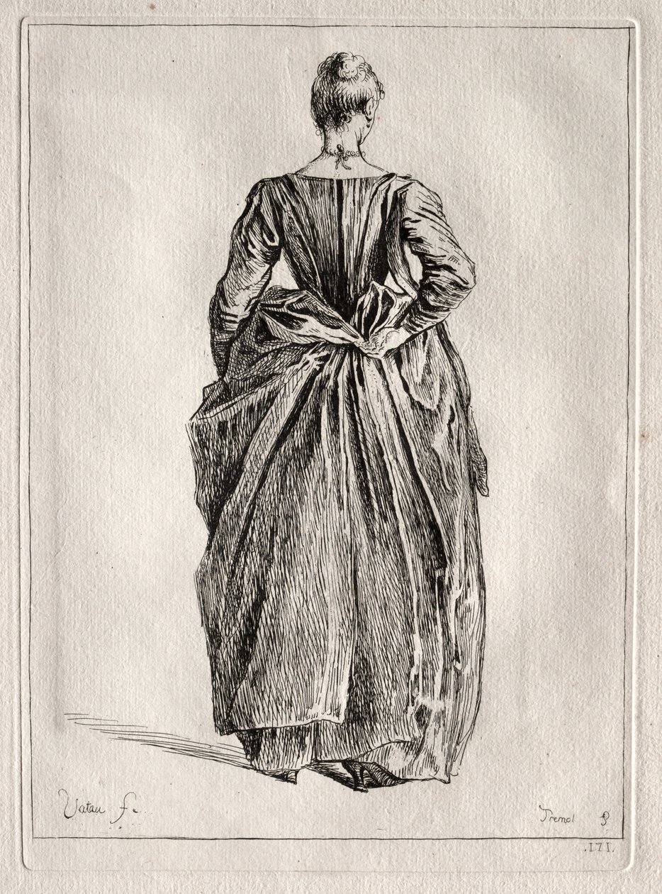 Estudo de uma mulher de costas de Pierre Charles Trémolière