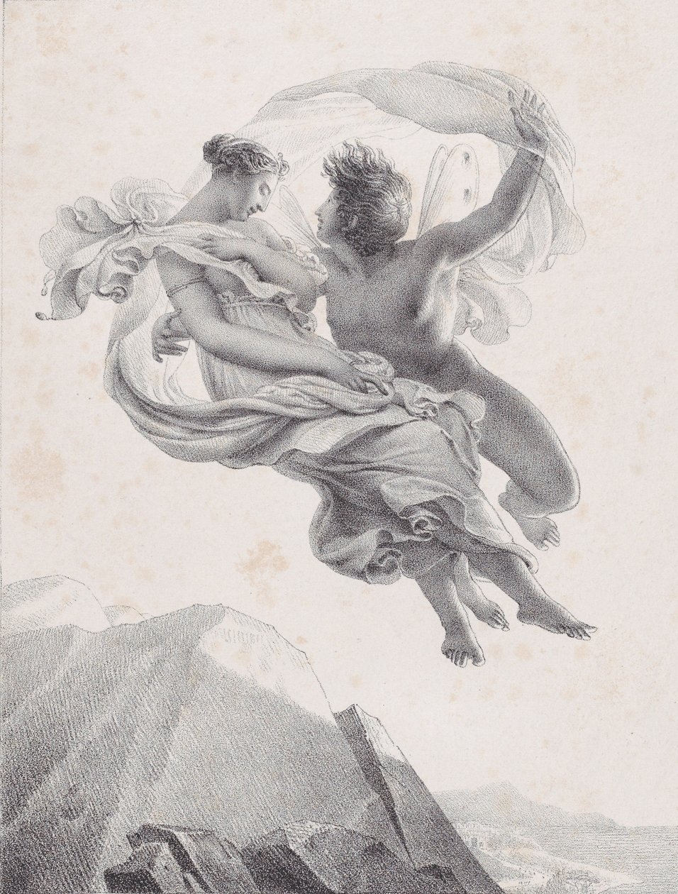 Zephyr e Psyche Zepir e Psyche, 1820-23. de Pierre Claude François Delorme