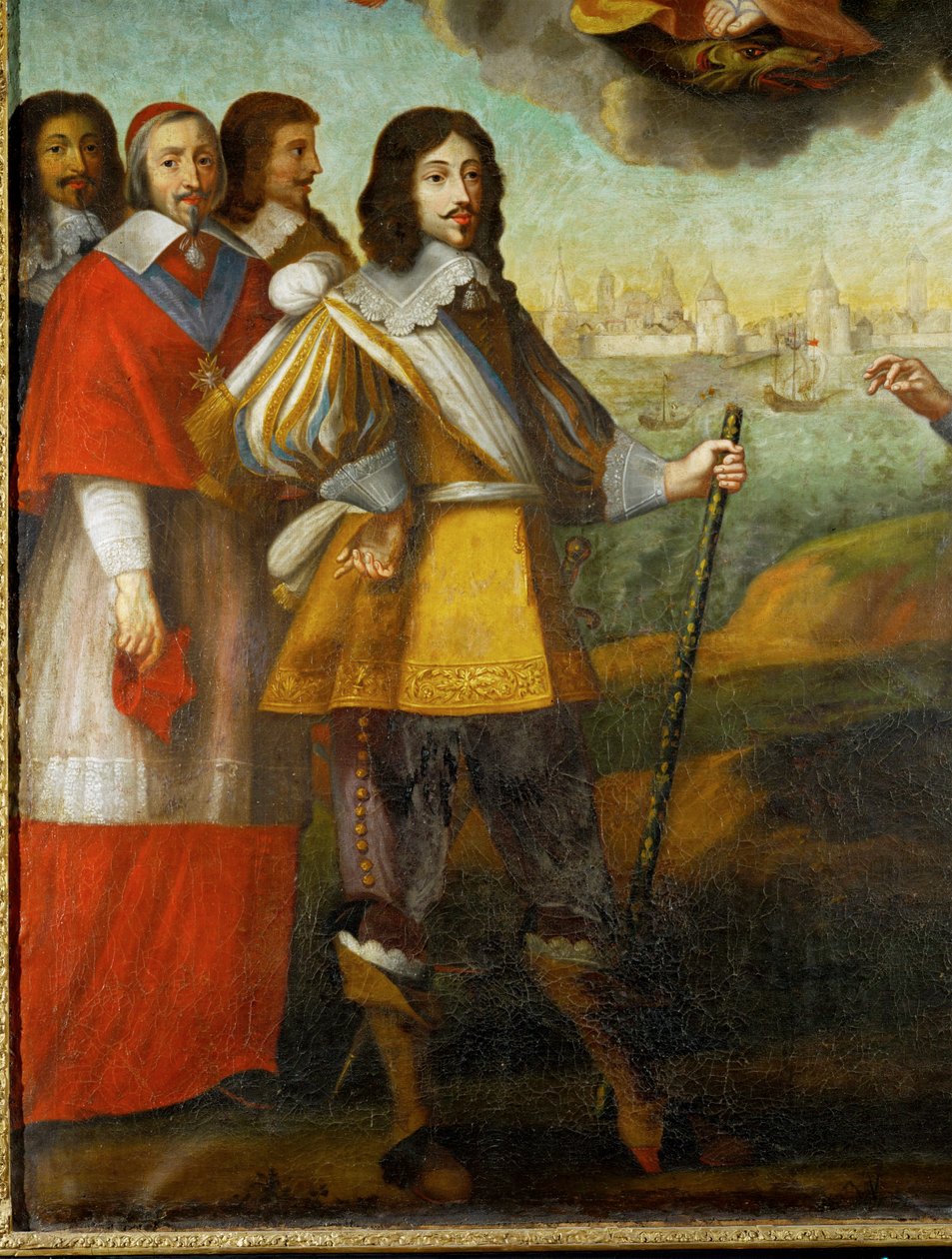 A entrada de Luís XIII na fortaleza de La Rochelle ... (óleo sobre madeira) de Pierre Courtillaud