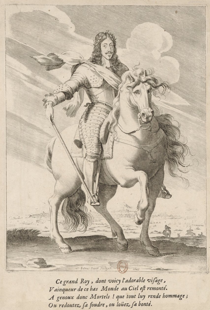 Retrato equestre de Luís XIII da França de Pierre Daret