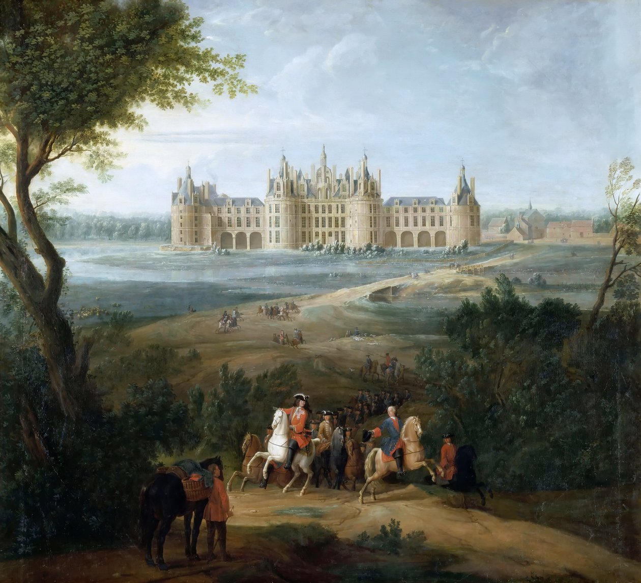 Vista do castelo de Chambord, do parque de Pierre Denis II Martin