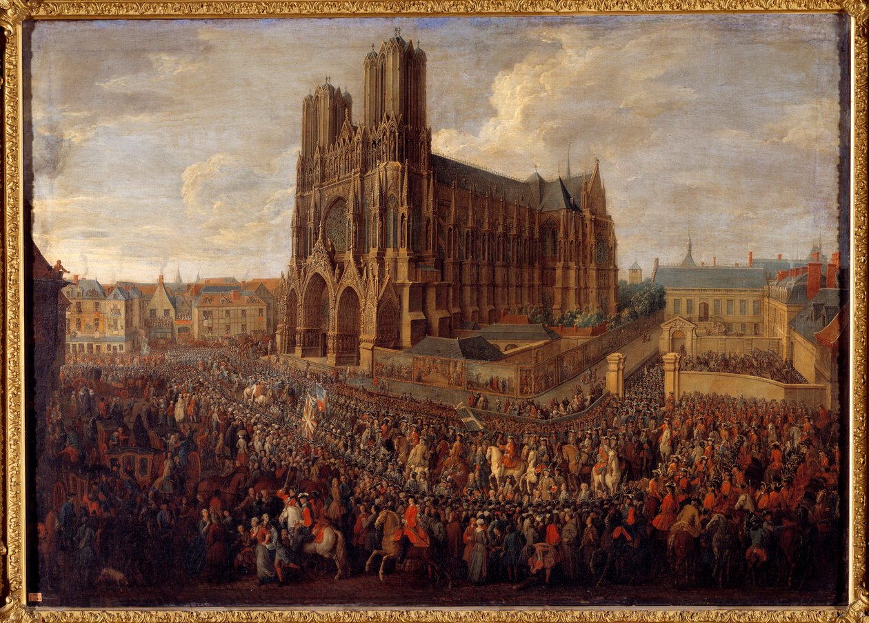 Cavalgada conduzindo Luís XV à Abadia de Saint Remy de Reims 26 de outubro de 1722 Pintura de Pierre Denis Martin de Pierre Denis Martin