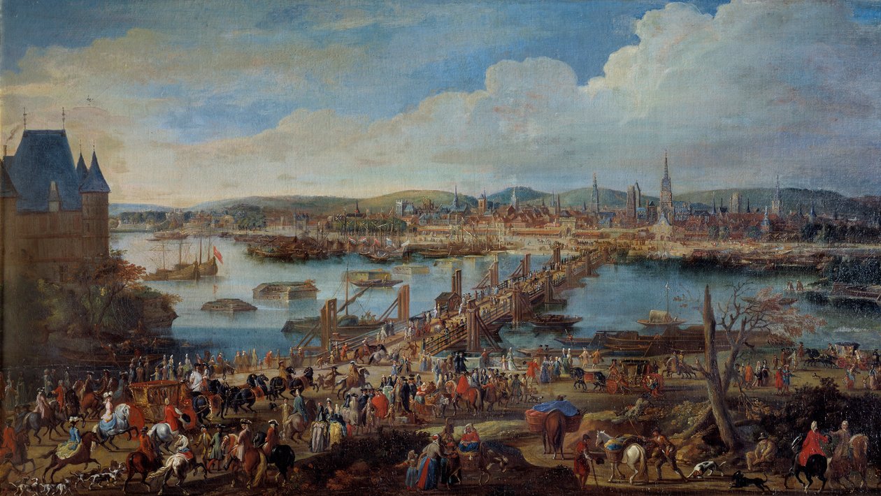 Vista da cidade de Rouen tirada de Saint Sever Detail. Pintura de Pierre Denis Martin (1663-1742) Sol do século XVIII. 0,78x1,98 m Rouen musee des Beaux Arts de Pierre Denis Martin