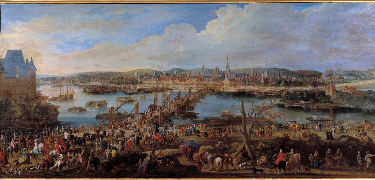 Vista da cidade de Rouen tirada da Saint Sever Painting por Pierre Denis Martin (1663-1742) 18 Century Sun. 0,78x1,98 m Rouen musee des Beaux Arts de Pierre Denis Martin