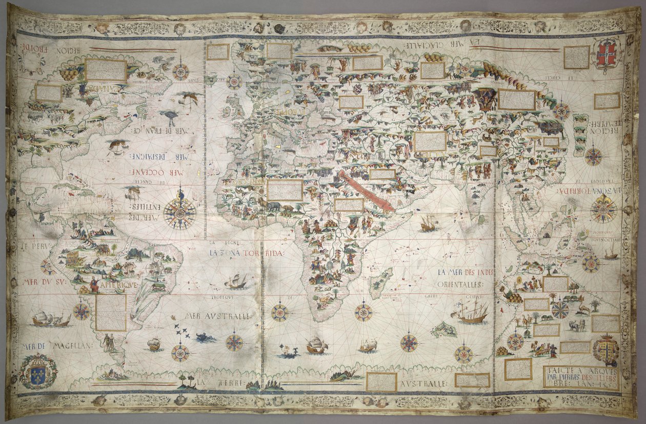 Adicionar MS 24065 Mapa Mundial (Planisfera) de Pierre Descaliers