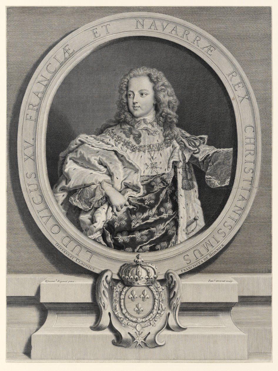 Luís XV, rei da França (1710-1774) de Pierre Drevet