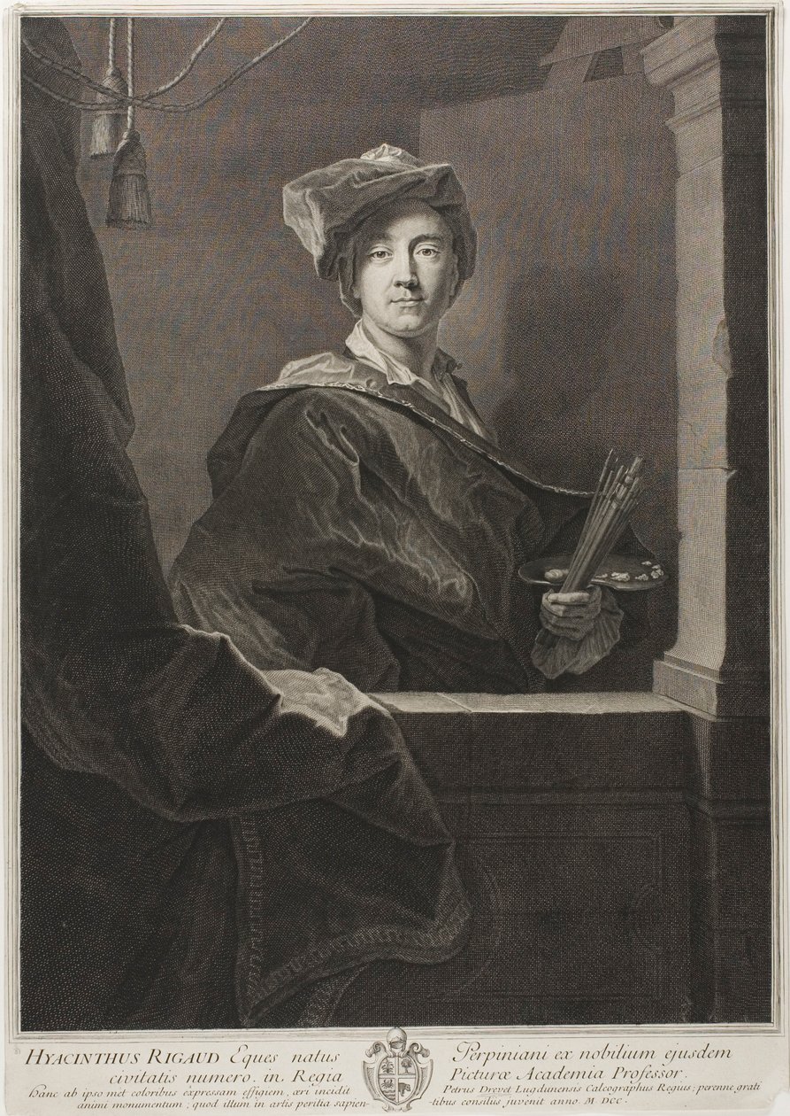 Retrato de Hyacinthe Rigaud de Pierre Drevet