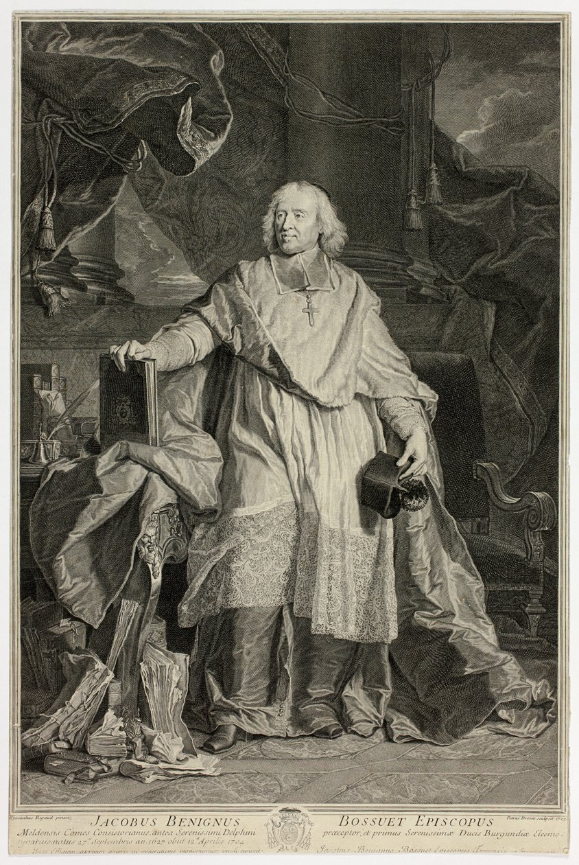 Retrato de Jacques Bénigne Bossuet, Bispo de Meaux de Pierre Drevet