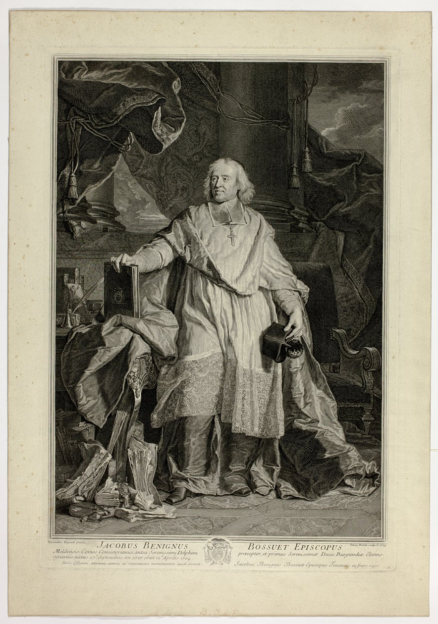 Retrato de Jacques Bénigne Bossuet, Bispo de Meaux de Pierre Drevet
