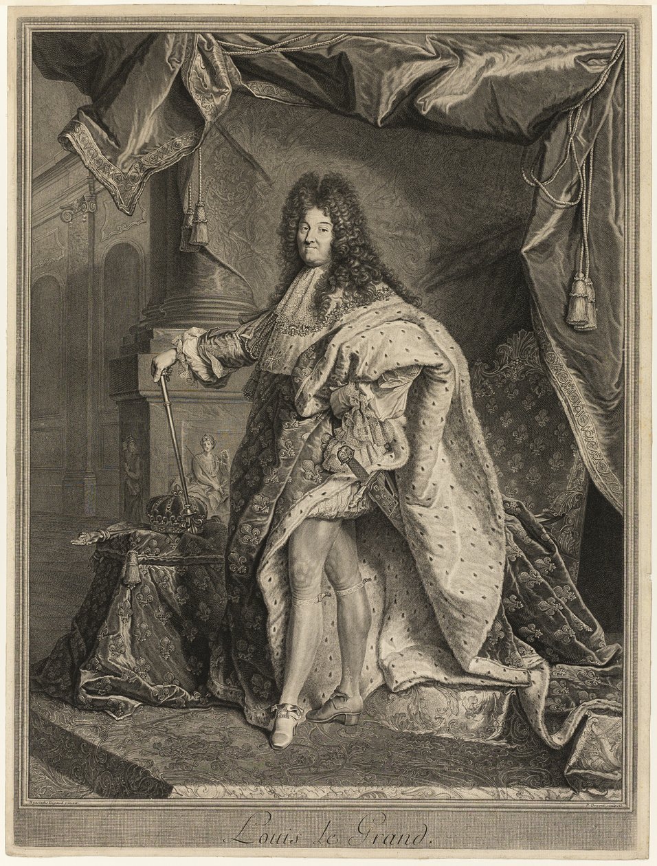 Retrato de Luís XIV de Pierre Drevet