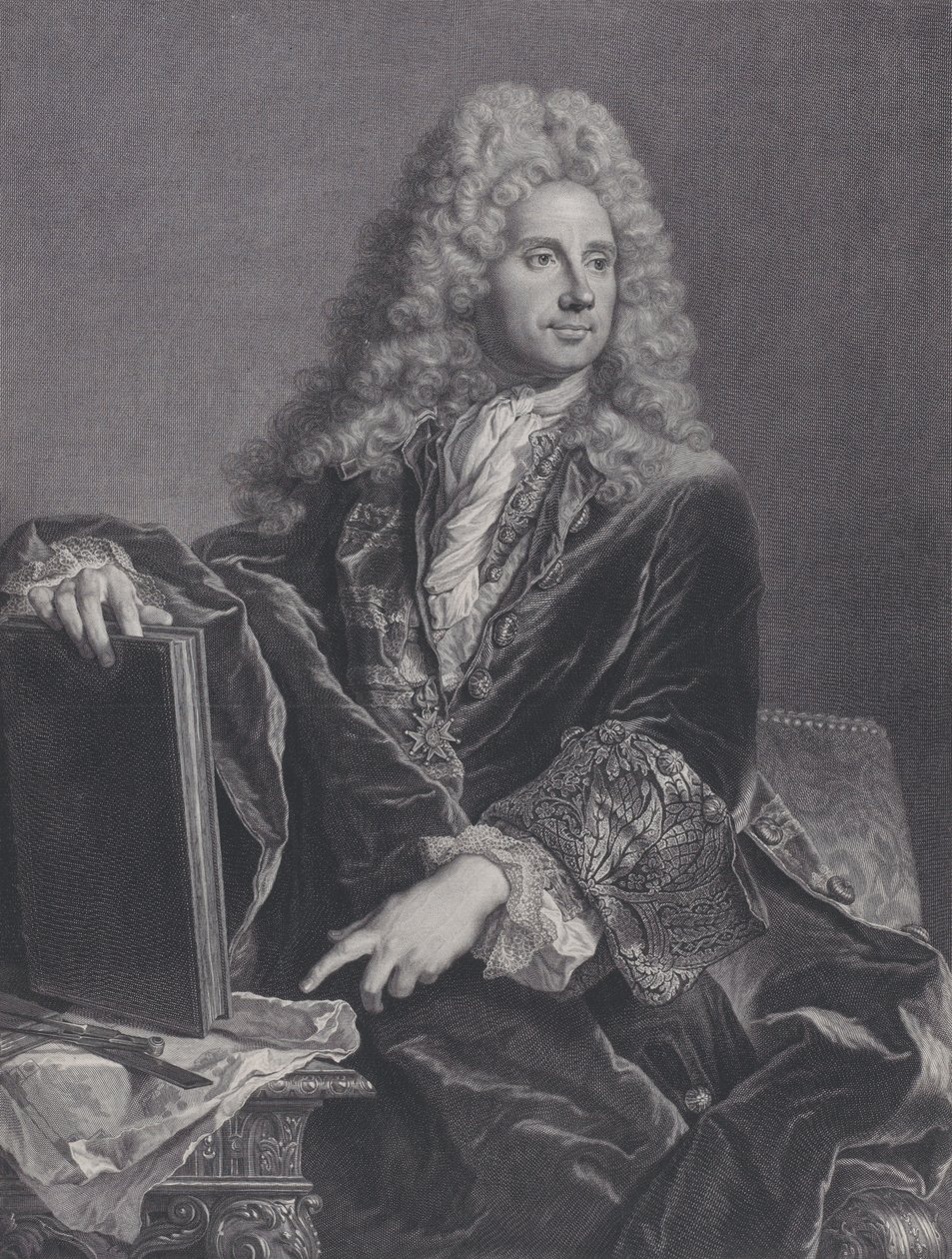 Retrato de Robert de Cotte, 1722. de Pierre Drevet