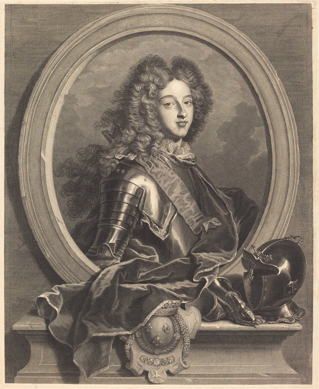 Louis de France, duque de Bourgogne de Pierre Drevet after Hyacinthe Rigaud