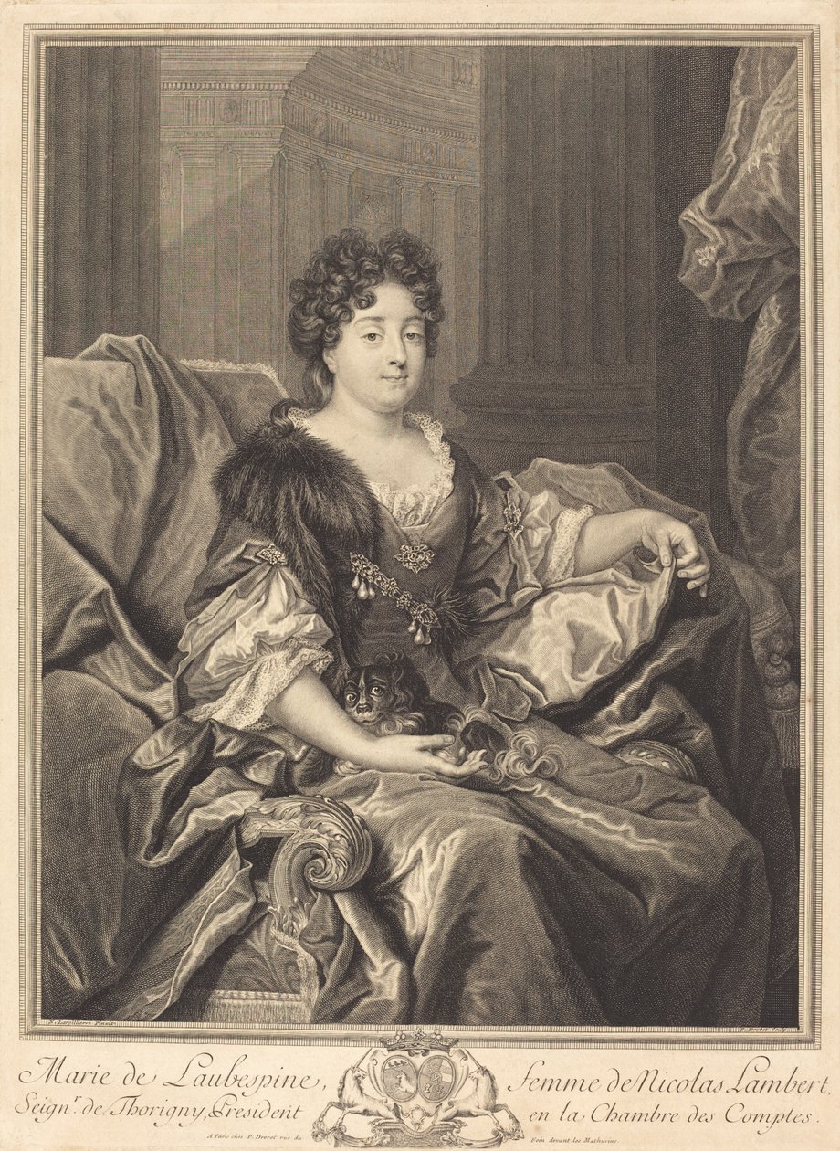 Maria de Laubespine de Pierre Drevet after Nicolas de Largillierre